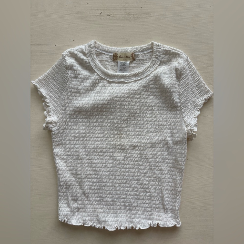 White Ruffled Top